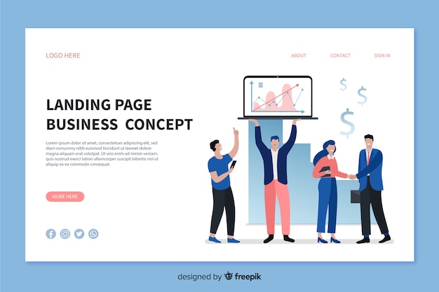 Business-konzept-landing-page-vorlage Kostenlosen Vektoren