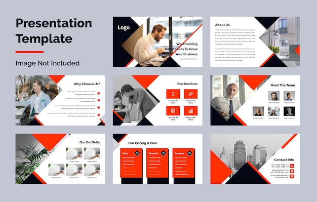 Business Powerpoint Prasentation Folien Vorlagensammlung Premium Vektor