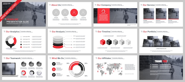 Business Powerpoint Prasentation Schiebt Vorlagen Aus Infografik Elementen Premium Vektor