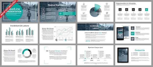 Business Powerpoint Prasentation Schiebt Vorlagen Aus Infografik Elementen Premium Vektor