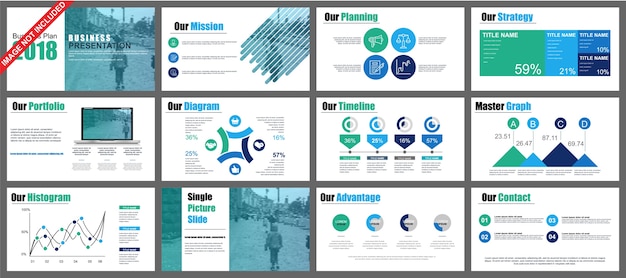 Business Powerpoint Prasentation Schiebt Vorlagen Aus Infografik Elementen Premium Vektor