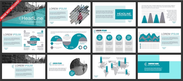 Business Powerpoint Prasentation Schiebt Vorlagen Aus Infografik Elementen Premium Vektor