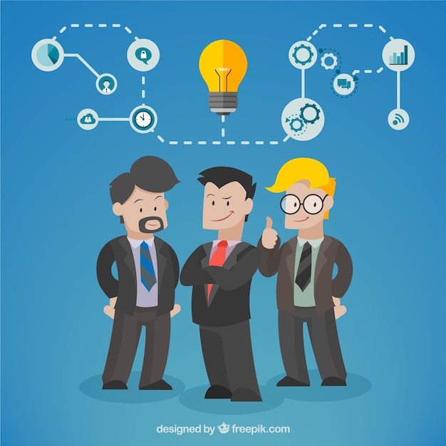 Business-Team mit einer Idee Premium Vektoren Business-Team mit einer Idee Premium Vektoren
