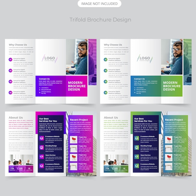 Business Trifold Broschuren Design Premium Vektor