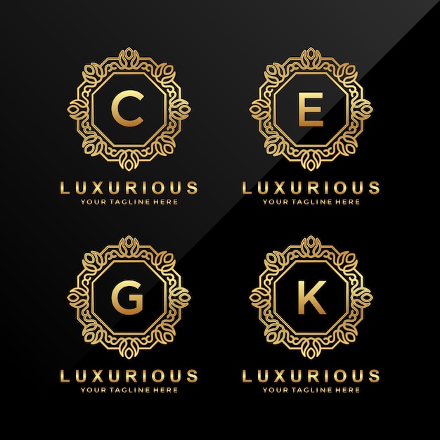 C E G K Luxus Buchstaben Logo Premium Vektor