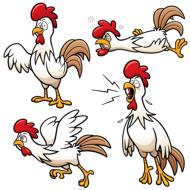 Cartoon Huhn Charakter Premium Vektor