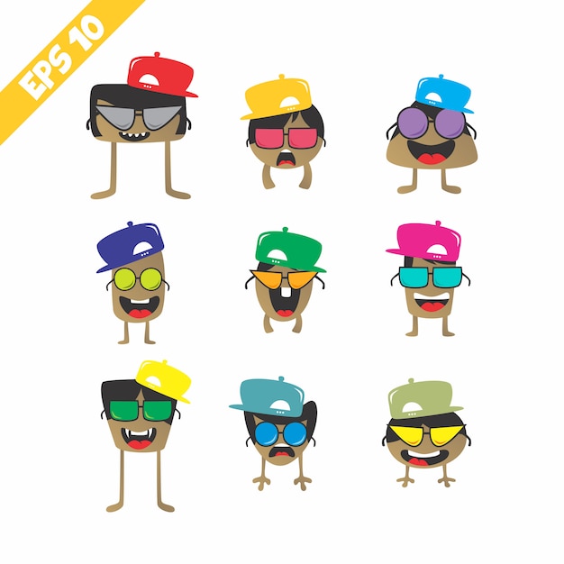 Cartoon monster charakter Premium Vektoren