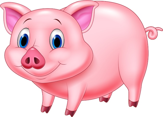 Cartoon Schwein Charakter Premium Vektor