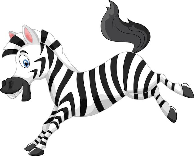 Cartoon Zebra Springen Premium Vektor