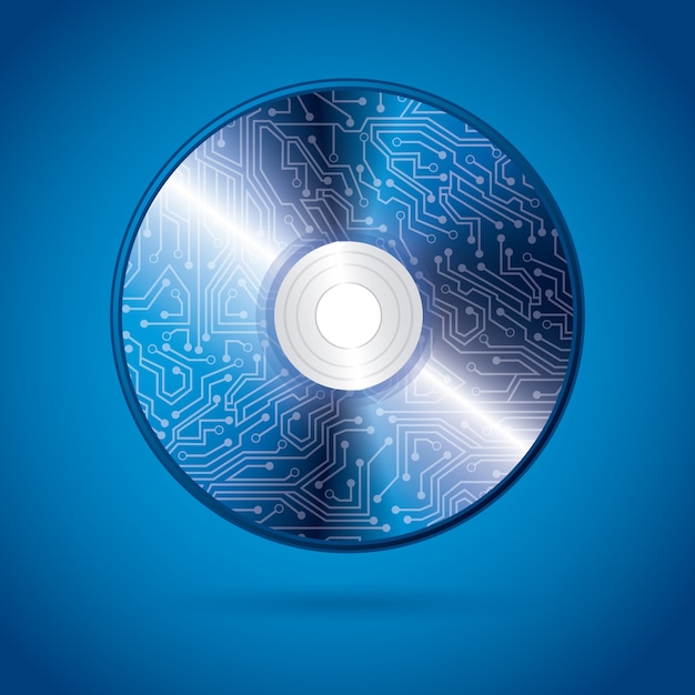 Cd-design über blauem hintergrund Premium Vektoren