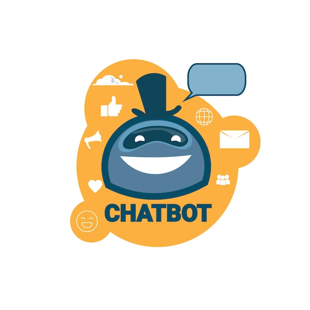 Chatbot-symbol konzept unterstützung roboter technologie digital chat bot-anwendung Premium Vektoren