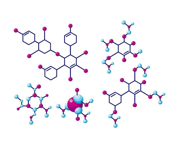 Chemische Symbole Der Molekulstrukturikone Premium Vektor