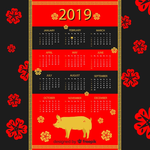 Chinesischer kalender  Kostenlose Vektor