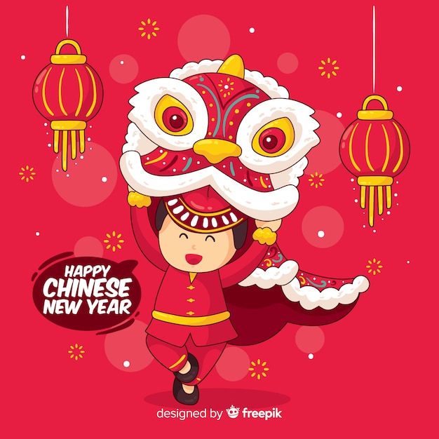 Chinesisches neujahr 2019 | Premium-Vektor