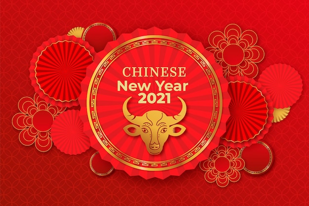 Chinesisches neujahr 2021 | Premium-Vektor