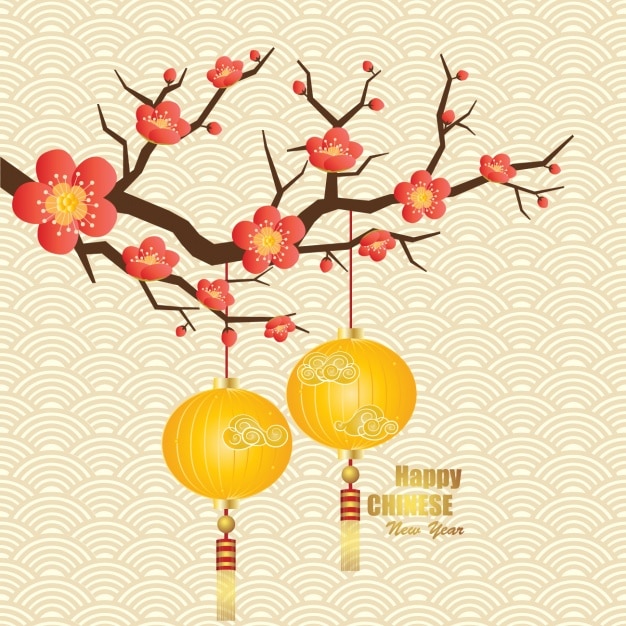 Chinesisches neujahr hintergrund Kostenlosen Vektoren