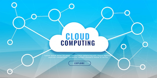 Cloud Computing Banner Design Konzept Kostenlose Vektor