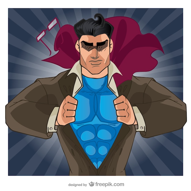 Comic-superhelden sein hemd Kostenlosen Vektoren