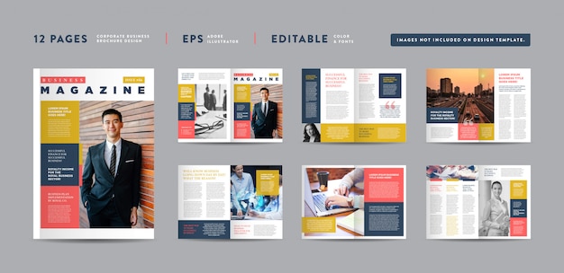 Corporate Business Magazine Design Editorial Lookbook Layout Mehrzweckportfolio Fotobuch Design Premium Vektor