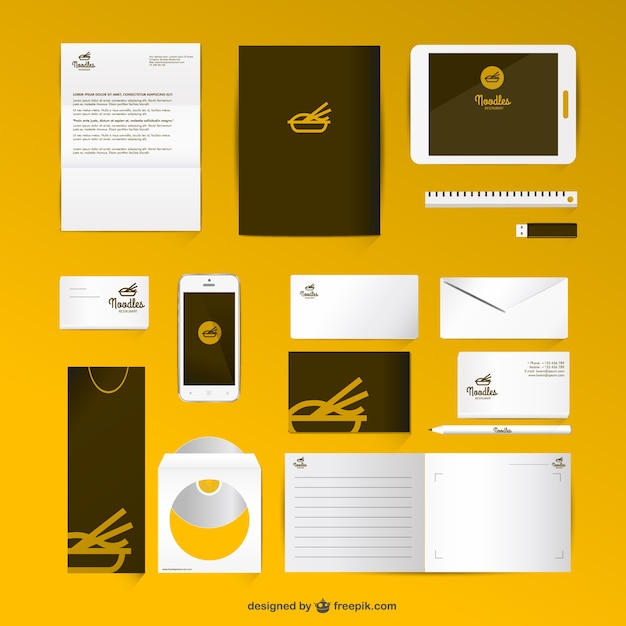 Download Corporate identity gesetzt mock-up-stil | Kostenlose Vektor