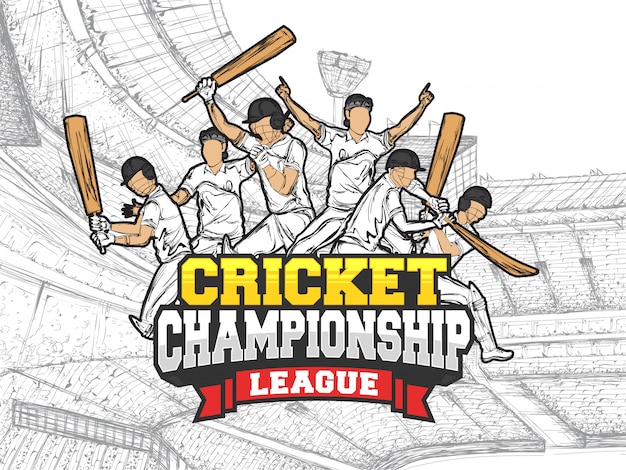 Cricket-hintergrund. Premium Vektoren