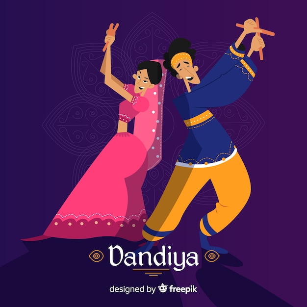 Dandiya tanz Kostenlosen Vektoren