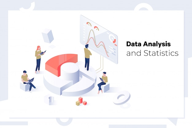 Datenanalyse- Und Statistikkonzept | Premium-Vektor