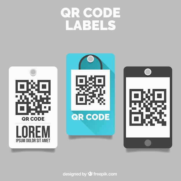 Dekorative Qr Code Etiketten Premium Vektor