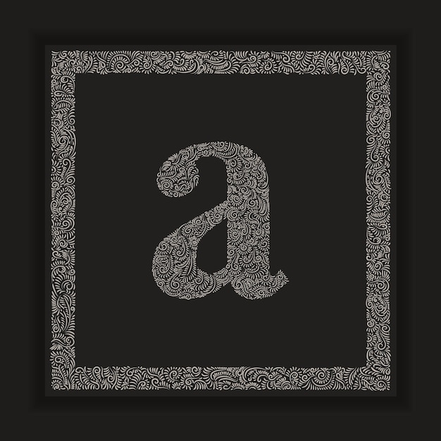 Dekorativer Buchstabe Ein Monogramm Logo Alphabet Vektor Mit Rahmenhintergrund Premium Vektor