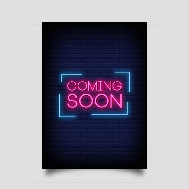 Demnächst neon Premium Vektoren