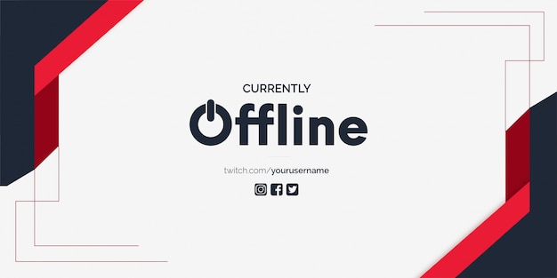 Derzeit Offline Twitch Banner Hintergrund Vektor Vorlage Kostenlose Vektor