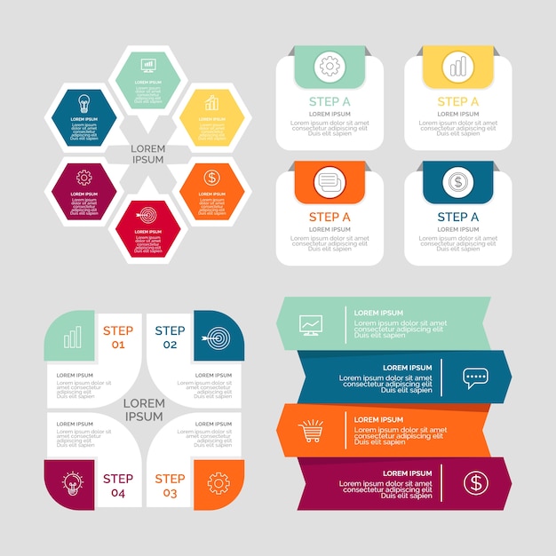 Design Der Sammlung Von Infografik Elementen Premium Vektor