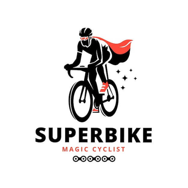Detaillierte fahrrad logo vorlage radfahrer Kostenlose