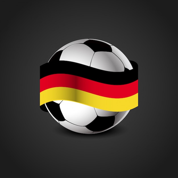 Deutschland Flagge Mit Fussball Vektor Premium Vektor