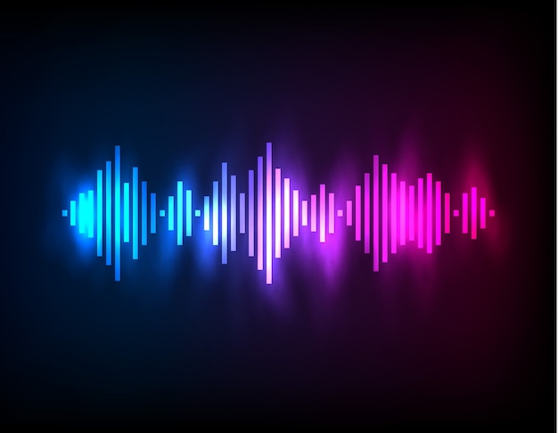 Digital glühender bunter equalizer Premium Vektoren