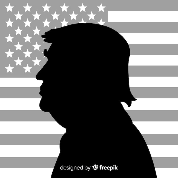 Download Donald-trumpfportrait mit schattenbildart | Kostenlose Vektor