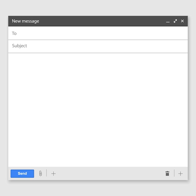 e-mail-leere-vorlage-internet-seite-schnittstelle-f-r-e-mail-nachricht-premium-vektor