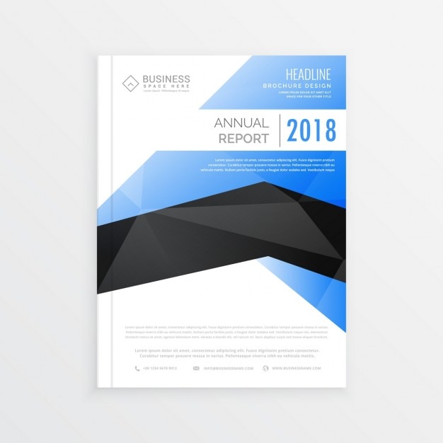 Ehrfurchtige Business Broschure Vorlage Mit Blauen Und Schwarzen Thema Jahresbericht Deckblatt Design Im Format Kostenlose Vektor