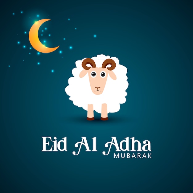 Eid Al Adha Ziege Illustration Premium Vektor