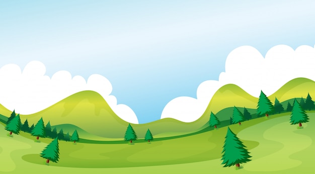 Eine naturparklandschaft Kostenlosen Vektoren