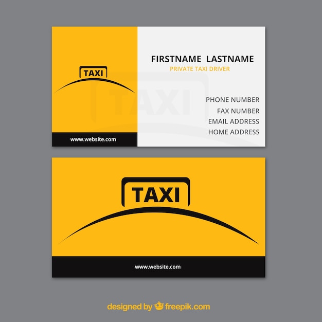 Einfache gelbe taxi-karte | Download der kostenlosen Vektor