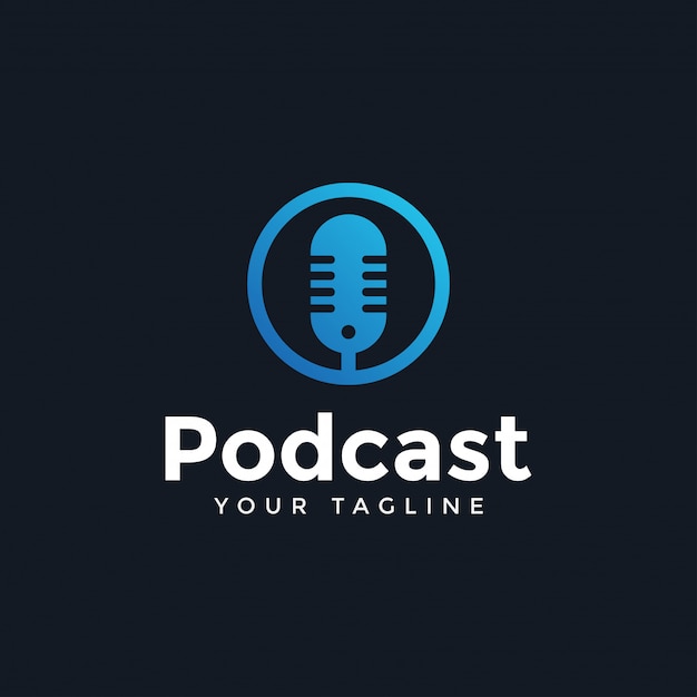 Einfache Moderne Podcast Logo Design Template Premium Vektor