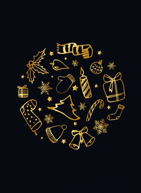 Elegante weihnachtskarte Premium Vektoren
