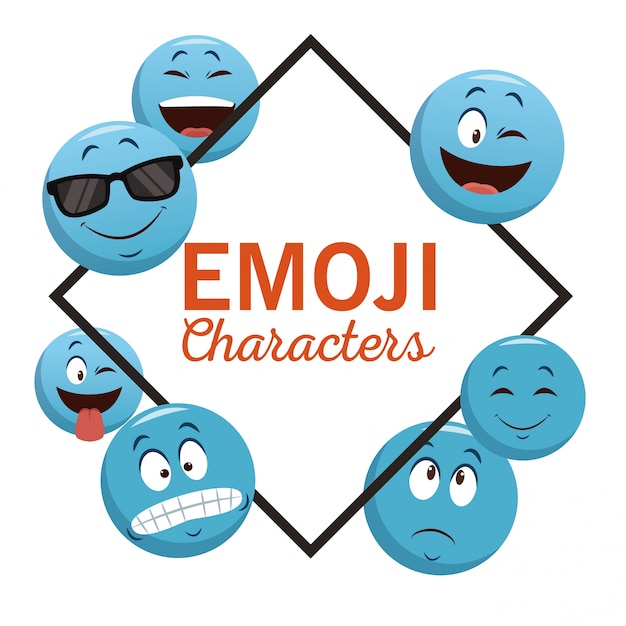 Emoji Chat Zeichen Premium Vektor