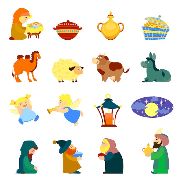 Epiphanie-icon-set Premium Vektoren