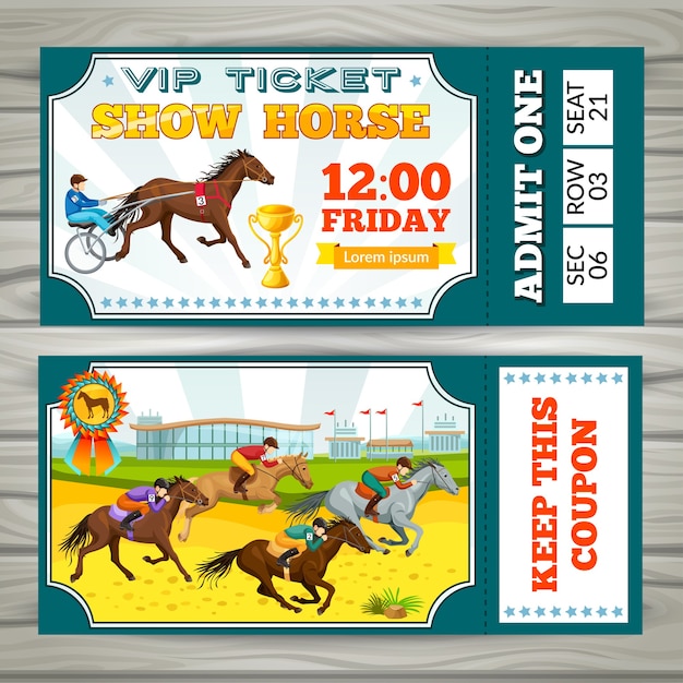 Equestrian show pass tickets gutschein Kostenlose Vektor