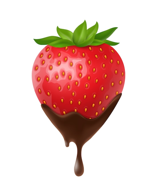 Erdbeeren mit schokolade design | Kostenlose Vektor