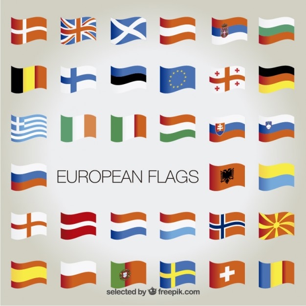 Europaischen Flaggen Sammlung Kostenlose Vektor