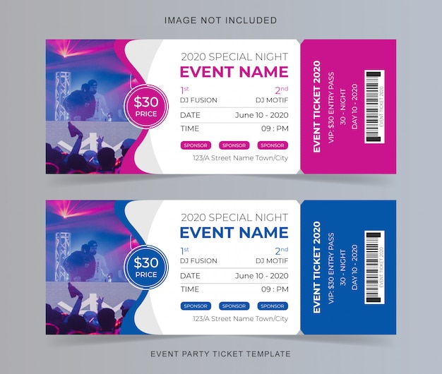 Event Party Ticket Vorlage Premium Vektor