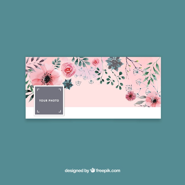 Facebook Cover Mit Blumenmuster Kostenlose Vektor